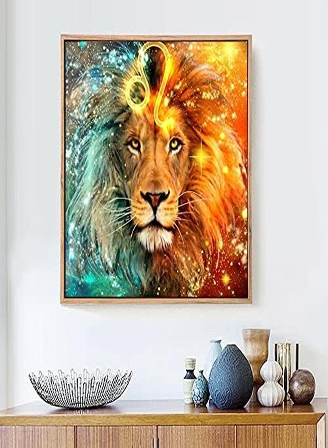 OffyBird DIY 5D Diamond Painting by Number Kit, Complete Rhinestone Embroidery Craft Set for Adults and Kids, Perfect for Home Wall Decoration, Ideal Gift for Kids and Adults (Lion) - Image 2